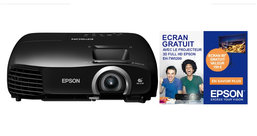 Illustration de l'article sur Epson offre un écran pour tout achat d'un EH-TW5200